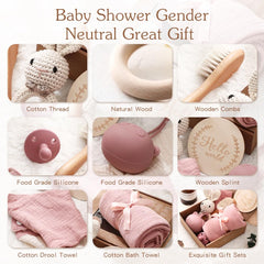 EERKEOD bath towel and brushes set with warm textures for gentle post-bath routines.