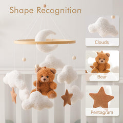 EERKEOD teddy velvet baby mobile blends softness with calming visuals.