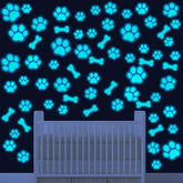 Eersida 127 glow dog paw stickers sheet 1 glows softly for kids' rooms