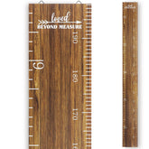 Eersida growth chart mounted on wall, a stylish wooden ruler to track kids' height.