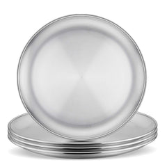 E-far 8-inch stainless steel plate highlights durability for kids' meals and everyday use.