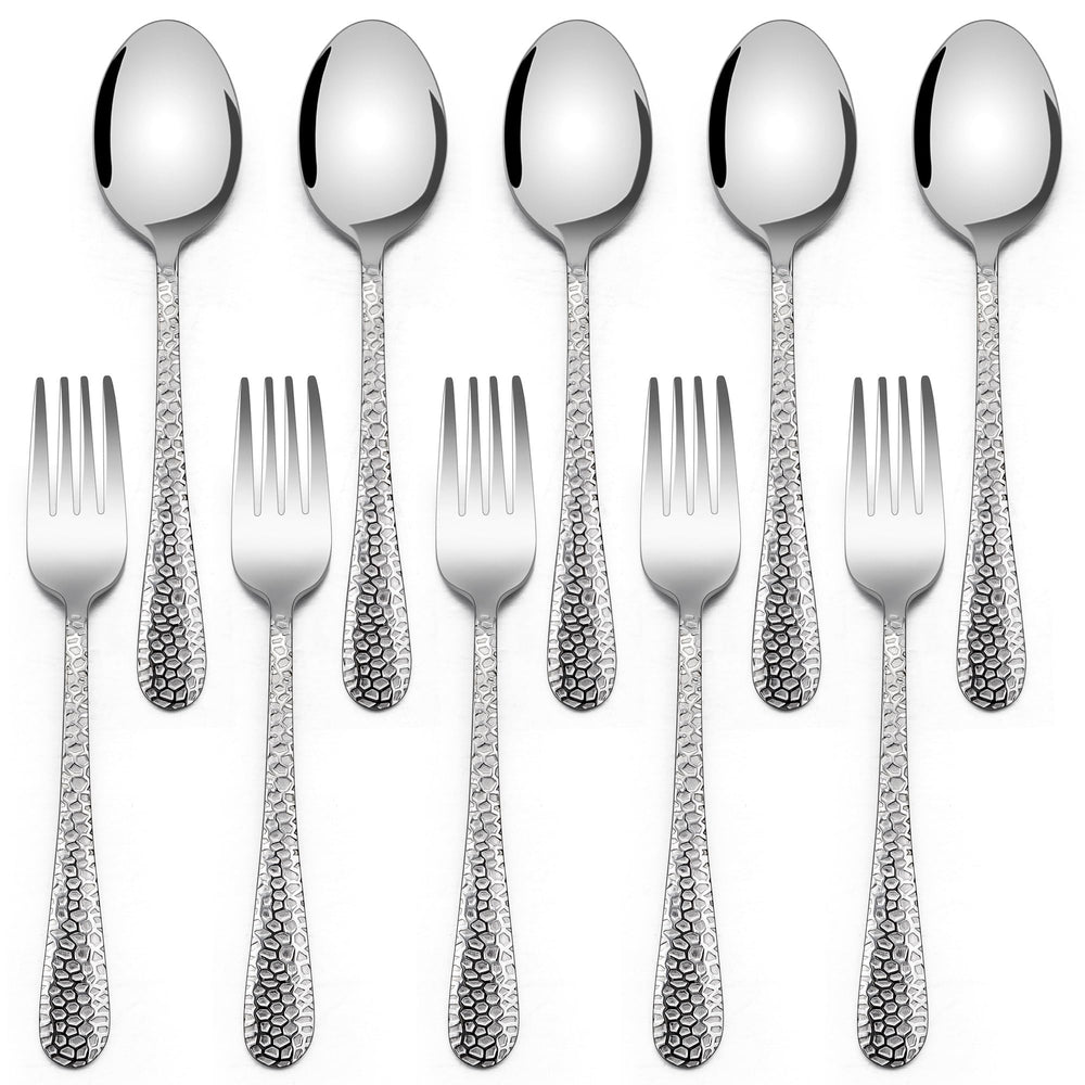 E-far 10-piece toddler utensils set for self-feeding with durable non-toxic stainless steel
