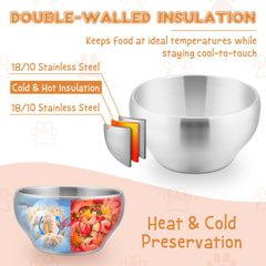 E-far unbreakable kid bowls with rounded edges for safe feeding.