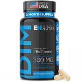 Effective Nutra DIM 300mg bottle label highlights potency and labeling for informed choices.