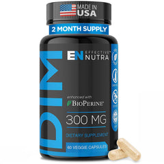 Effective Nutra DIM 300mg bottle label highlights potency and labeling for informed choices.