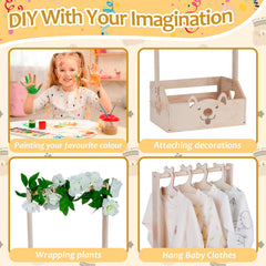 efluky wooden baby shower crate, ready for DIY personalization with decorations