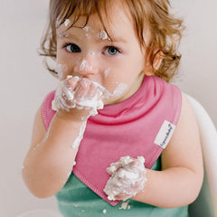 Egmao Baby Bandana Bib triangle design complements outfits while guarding against drool.