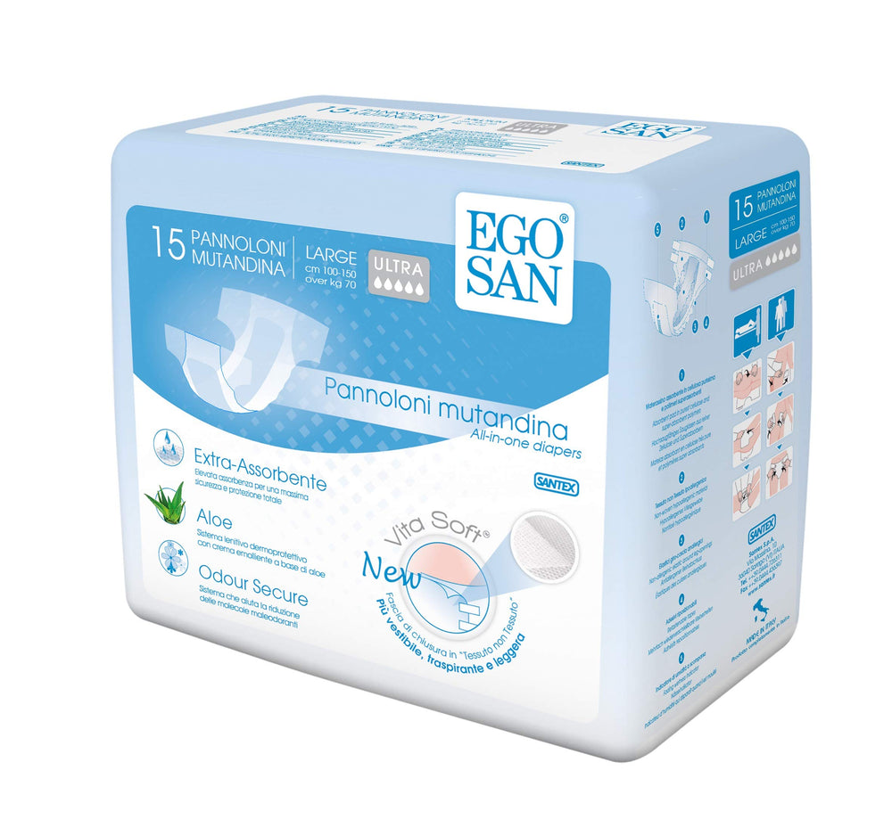 EGOSAN Ultra diaper brief with soft breathable fabric for all day comfort