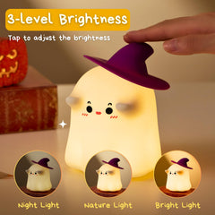 eirix Ghost Night Light 3-level dimming for adaptable brightness.