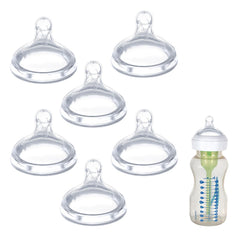 Eiszhjk 6-pack nipples for wide bottles, compatible with Dr Brown for easy feeding.