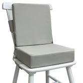 Eiury booster seat close-up on table showing secure fit and clean surface.