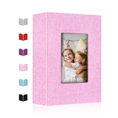 EJBLFE 4x6 photo album with pink linen cover offers durable storage for cherished memories.