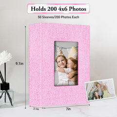 EJBLFE 4x6 album features a replaceable window for customizable themed pages.