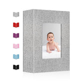 EJBLFE small photo album 4x6 with gray linen cover protects memories.