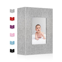 EJBLFE small photo album 4x6 with gray linen cover protects memories.
