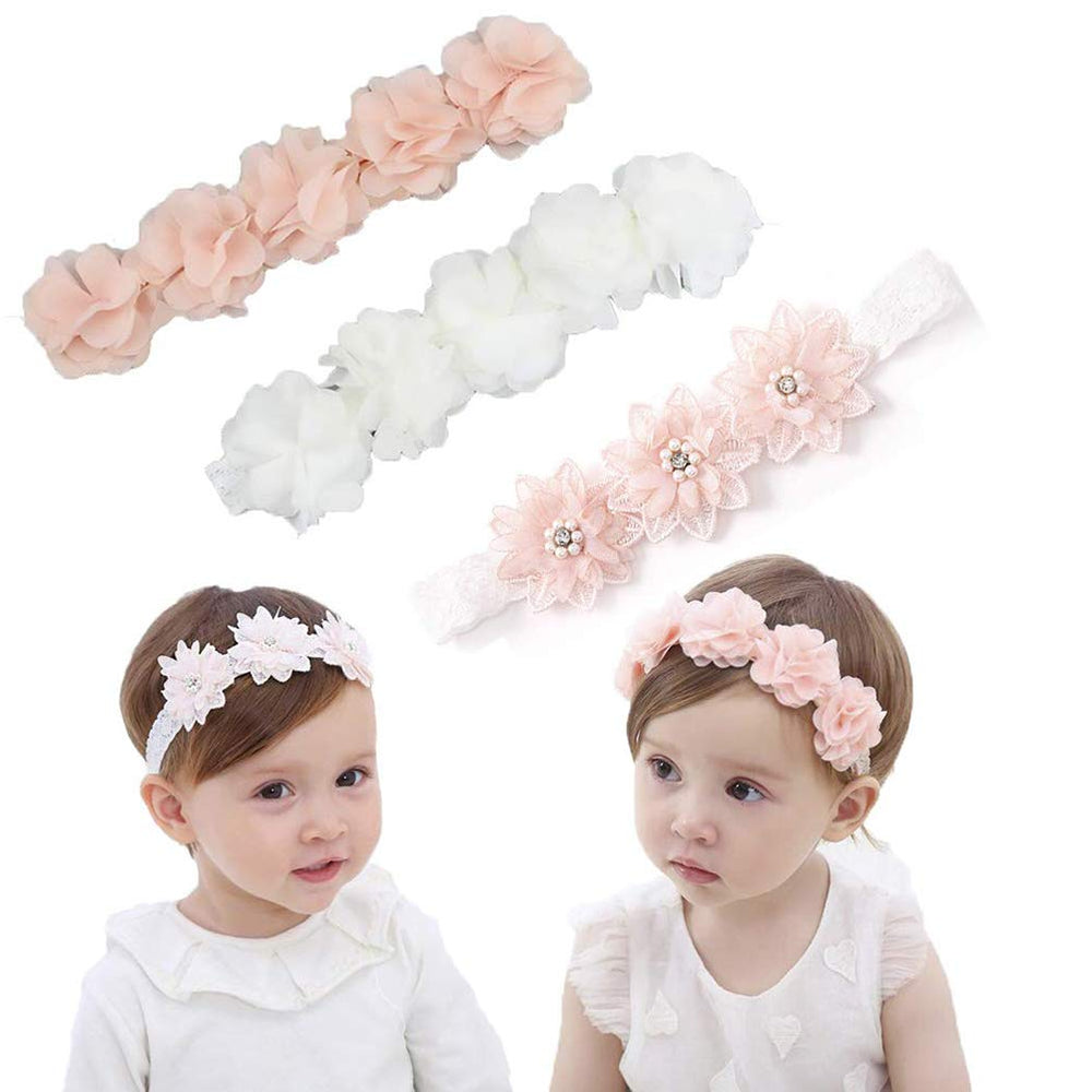 Ejoyous baby headbands set in three colors for everyday wear.