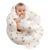 EKEPE bear-head inflatable chair with tray for on-the-go feeding.