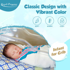 Elaine Karen 100% cotton flannel blanket provides soft warmth for baby comfort.