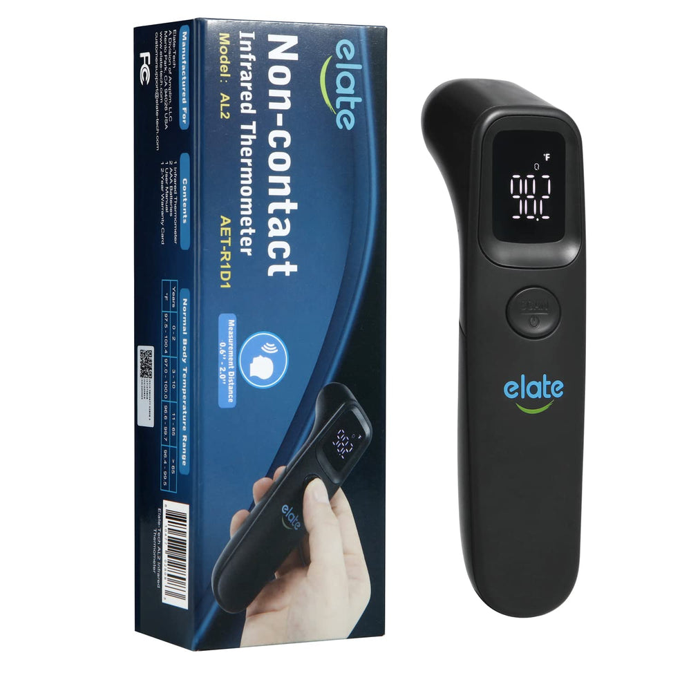 Elate non-contact forehead thermometer for fast, hygienic readings.