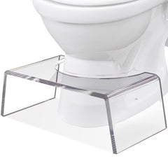 Elavain clear acrylic step stool front view showing stable support for toddlers