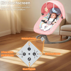 Electric Baby Swing uses a secure five-point harness for safe seating