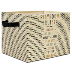 Elefeltclave playroom bin open for easy access to toys and books.