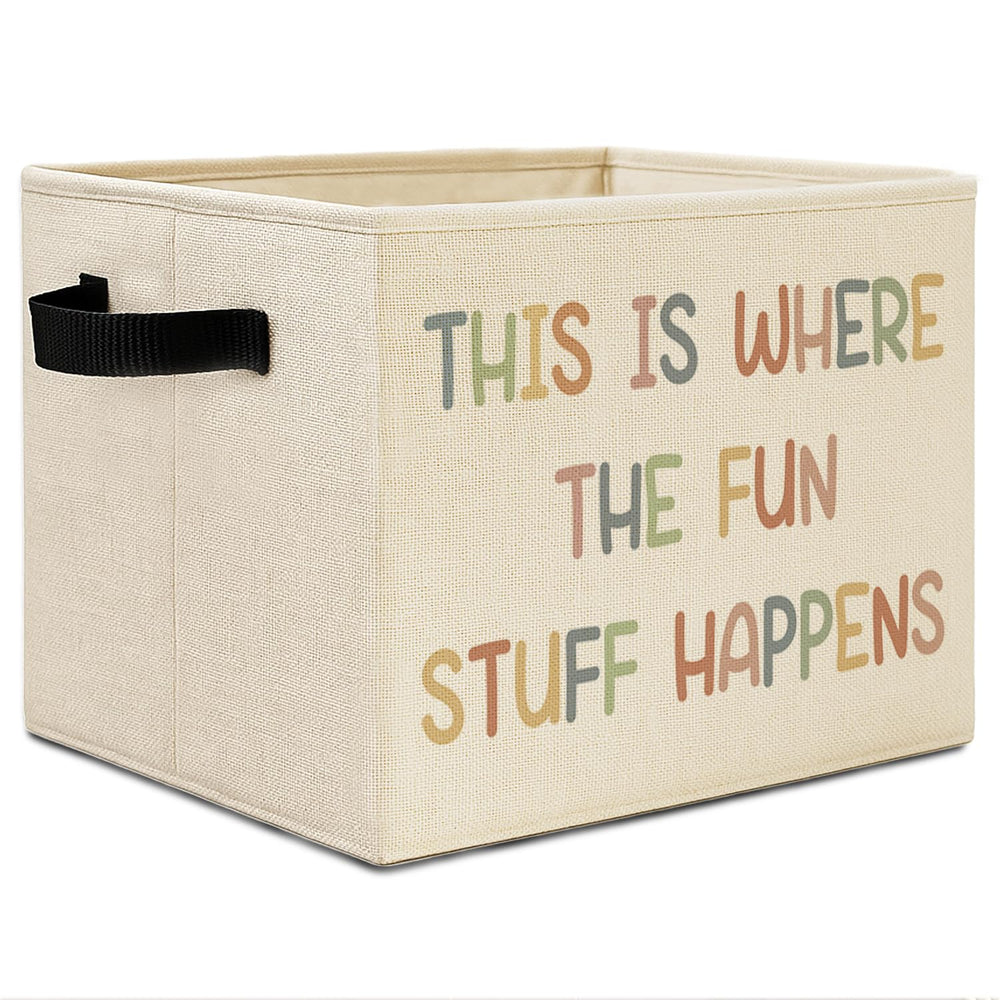 Elefeltclave Playroom Storage Bin collapsible basket keeps toys organized and easy to stow.