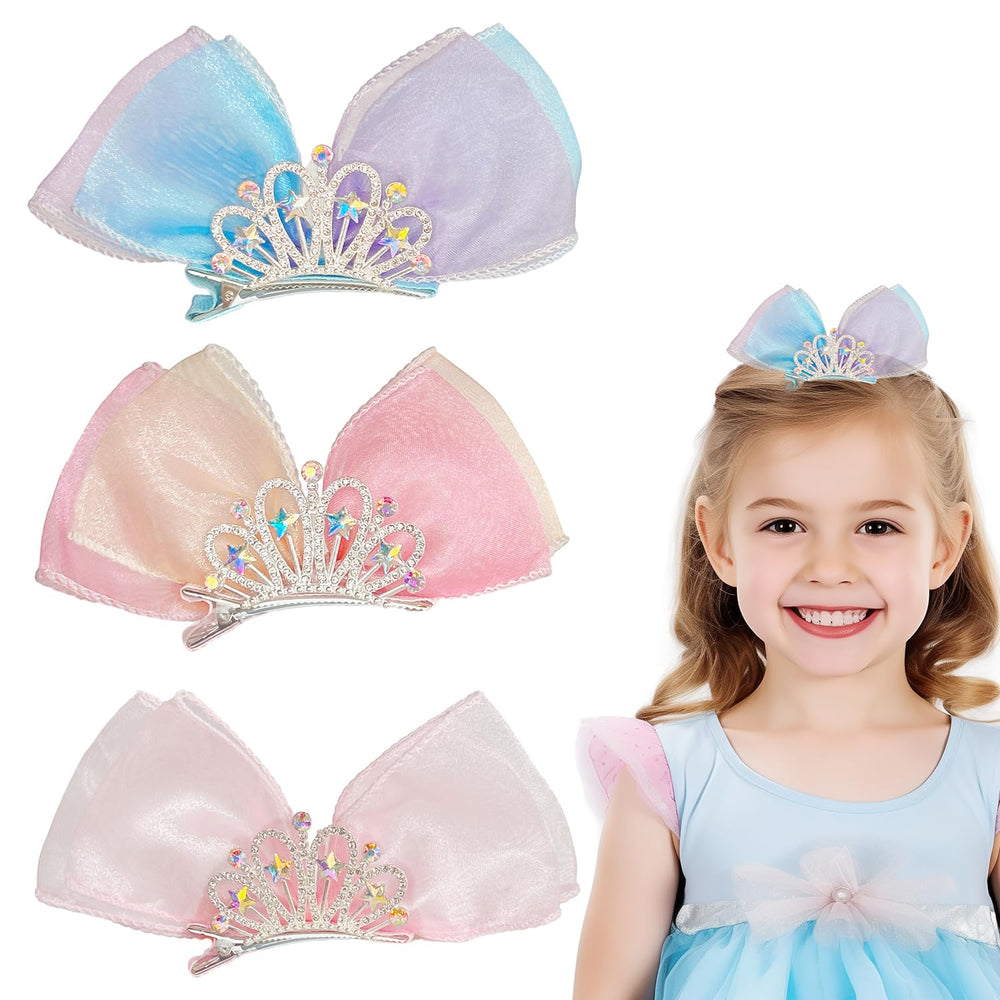 Elemirsa crown tiara hair clip set for girls adds sparkling style to everyday outfits.