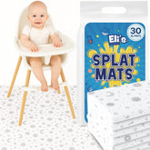 Eli with Love 30-pack splat mats protect floors during meals.