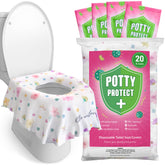 Eli with Love floral disposable toilet seat cover provides full-seat coverage for toddlers.