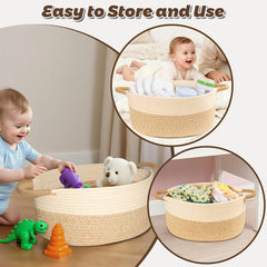 ELIDANTE basket with reinforced handles ready to move between rooms.