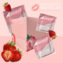 ELITE ATHLETICS strawberry scented feminine wipes for on-the-go personal care.