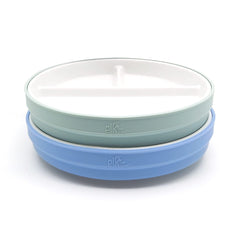 Elk and Friends divided plate 6.7-inch with silicone sleeve supports independent eating