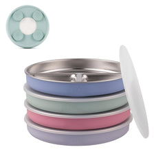 Elk and Friends divided plate with suction base keeps meals steady for little eaters