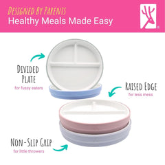 Elk and Friends non-slip base keeps plate steady during meals