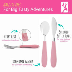 Elk and Friends 6-piece child silverware set designed for growing hands