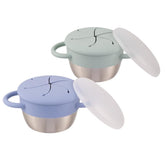 Elk and Friends stainless steel snack cups, two-pack, ready for everyday snacks on the go.