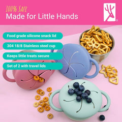 Spill-proof travel lid helps prevent messes in car seats and strollers.