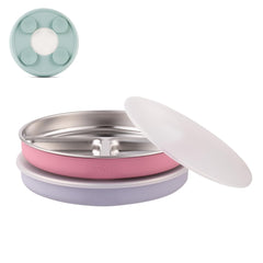 Elk and Friends stainless steel divided plate with suction base for stable mealtimes