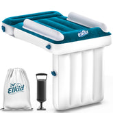 Elkid Toddler Airplane Bed inflated on airplane seat for a comfy rest