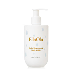 ELLAOLA tear-free shampoo lather shown for gentle cleansing.