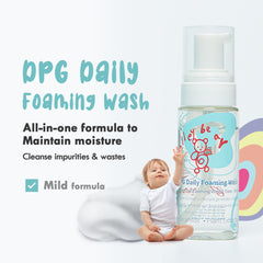 Closeup of creamy foam from Elleybear DPG daily wash.
