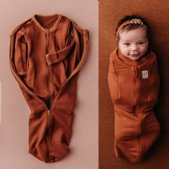 Elovee & Co. swaddle with head and foot zones for easy correct positioning