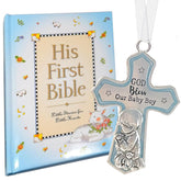 Elskandi baby boy first Bible crib cross—beautiful baptism keepsake for the nursery.