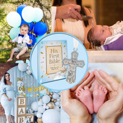 Elskandi guardian angel crib cross—meaningful cross design for a boy's christening decor.