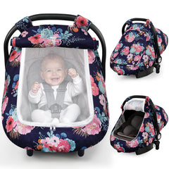 Elstey floral Minky Dot car seat cover offers soft comfort and year-round protection.