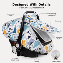 Elstey car seat cover with soft minky dot lining for comfort