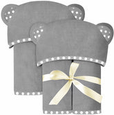 ELSVIN hooded baby towel grey 35x35 soft fabric keeps baby warm after bath