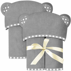 ELSVIN hooded baby towel grey 35x35 soft fabric keeps baby warm after bath