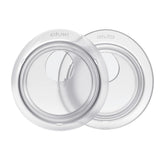 Elvie Catch milk collection shells set inside a bra for discreet use.